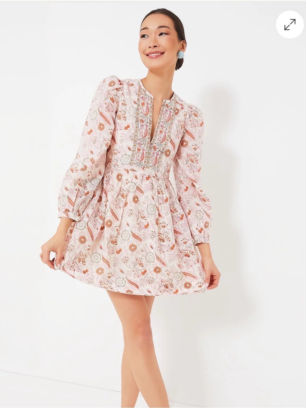 Alix of Bohemia Winslow Pink Camellia Floral Mini Dress